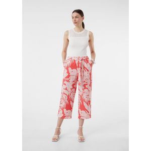 comma - Crop Broek - Luxe Viscosemix - Ontspannen Pasvorm - All-over Print