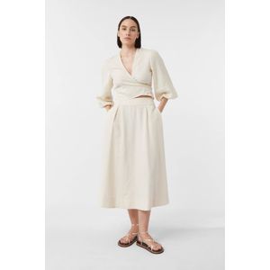 comma - A-lijnrok - Linnenblend - Midirok - Casual