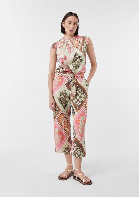 comma - Broek - Relaxed-fit - Luxe Viscosemix - All-over Print