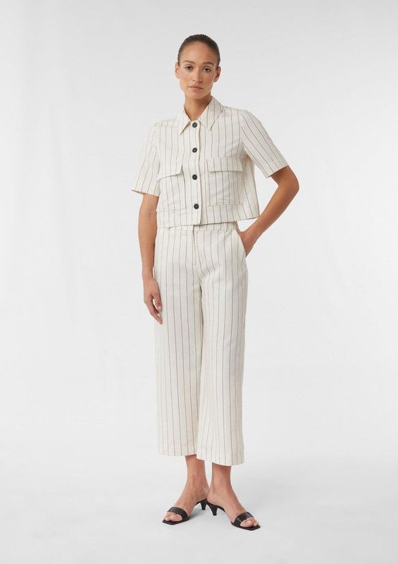 comma - Culotte - Gestreept - Linnenmix