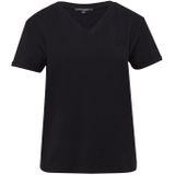 comma - T-shirt - V-hals - Geborduurd - Katoenmix