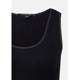 comma - T-Shirt - Mouwloos - Slim-fit - Geribbelde Jersey