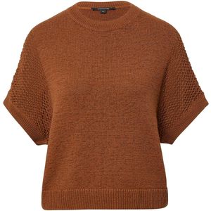 COMMA - Trui - Cognac - Knitwear - Ronde Hals