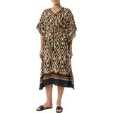 Grijs/Black - Poncho - Zonder Capuchon - V-hals - Halve Mouwen