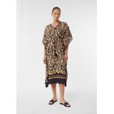 Grijs/Black - Poncho - Zonder Capuchon - V-hals - Halve Mouwen