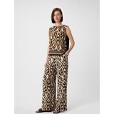 COMMA - Blouse - Beige - Blouseshirt - Mouwloos - Normale Pasvorm