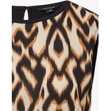 COMMA - Blouse - Beige - Blouseshirt - Mouwloos - Normale Pasvorm