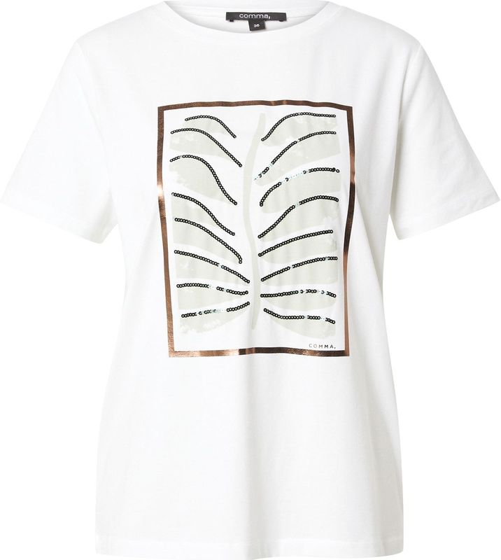 comma - T-Shirt - Regular Fit - Katoenmix