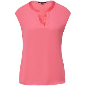 comma - Top - Roze - Korte Mouwen - V-hals - Viscose en Elastine