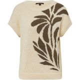 comma - Strickpullover - Gebreide Pullover - Korte Mouwen - Bloemenintarsia