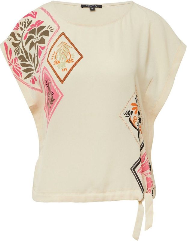 Comma - Shirt - Lilac/Pink - Met Vleermuismouwen - Bloemachtig Patroon