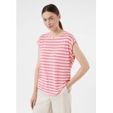 comma - T-shirt - Gestreept - Relaxed-fit - Korte Mouwen