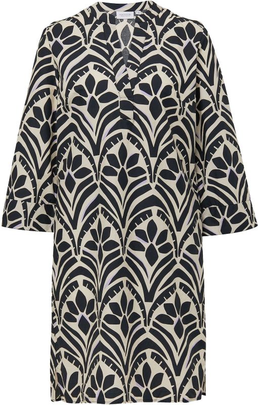 comma casual identity - Blousejurk - Beige - Knielengte - Driekwart Mouw