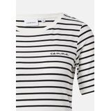 COMMA - Shirt - Zwart/Wit - Slanke Pasvorm - Kwartmouw