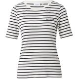 COMMA - Shirt - Zwart/Wit - Slanke Pasvorm - Kwartmouw