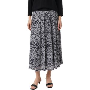 Comma - Midirok - Grijs/Black - Met Print All-Over