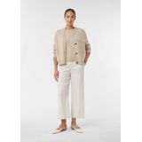 Beige Vest - Diepe V-hals - Lange Mouwen - 50% Wol