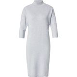 COMMA - Gebreide Jurk - Grijs - Knielengte - Driekwart Mouw