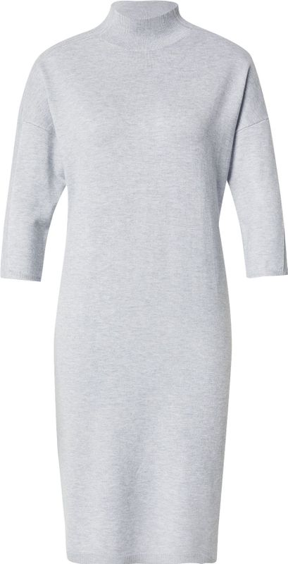 COMMA - Gebreide Jurk - Grijs - Knielengte - Driekwart Mouw
