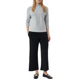 Gebreide Trui - Grey - Staande Kraag - 3/4-Mouwen - Vleermuismouwen