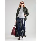 Gebreide Trui - Grey - Staande Kraag - 3/4-Mouwen - Vleermuismouwen