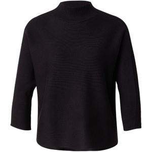 Gebreide Trui - Zwart - Zonder Sluiting - Staande Kraag - Vleermuismouwen