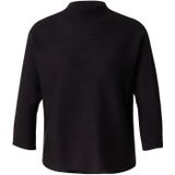 Gebreide Trui - Zwart - Zonder Sluiting - Staande Kraag - Vleermuismouwen