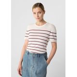 comma - Strickpullover - Gestreept - Korte Mouwen