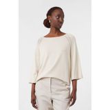 COMMA - Gebreide Trui - Lichtbeige - Raglanmouwen - Boothals