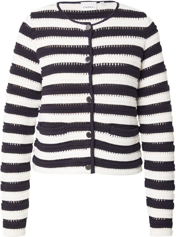 comma - Strickjacke - Gestreept Vest - Regular Fit