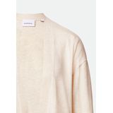 COMMA - Gebreid Vest - Beige Gemêleerd - V-hals - Driekwart Mouw