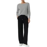 comma casual identity - Sweatshirt - Wit Zwart Gestreept - Tijdloos Design met Moderne Boothals