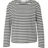 comma casual identity - Sweatshirt - Wit Zwart Gestreept - Tijdloos Design met Moderne Boothals