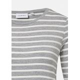 comma - T-Shirt - Slim-fit - Met Glittergaren - Gestreept - Korte Mouwen