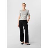 comma - T-Shirt - Slim-fit - Met Glittergaren - Gestreept - Korte Mouwen