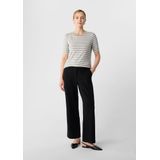 comma - T-Shirt - Slim-fit - Met Glittergaren - Gestreept - Korte Mouwen