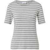 comma - T-Shirt - Slim-fit - Met Glittergaren - Gestreept - Korte Mouwen