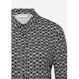 COMMA - Blouse - Zwart/Wit - Klassieke Blouse - Lange Mouw
