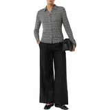 COMMA - Blouse - Zwart/Wit - Klassieke Blouse - Lange Mouw