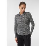 COMMA - Blouse - Zwart/Wit - Klassieke Blouse - Lange Mouw