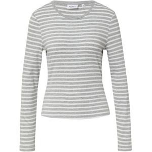 comma casual identity - Shirt - Grey/WHITE STRIPE - Lange Mouwen - Aansluitend