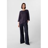 comma - Blouse - Viscose - 3/4-mouwen - Ronde Hals - Splitdetails