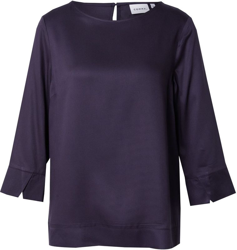 comma - Blouse - Viscose - 3/4-mouwen - Ronde Hals - Splitdetails