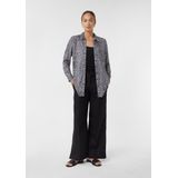 COMMA - Blouse - Grijs/Zwart - Dierenprint - Lange Mouw