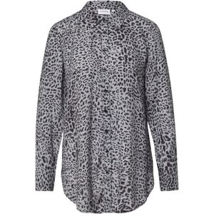 COMMA - Blouse - Grijs/Zwart - Dierenprint - Lange Mouw