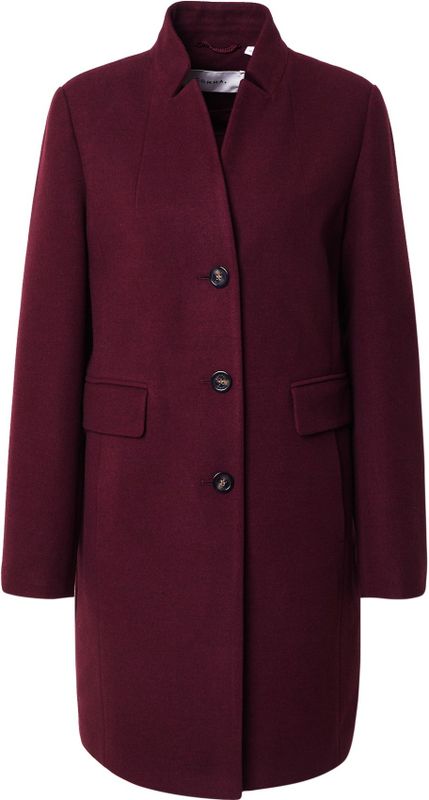 comma - Damesjas - Materiaalmix - Regular Fit - Opstaande Kraag - Knoopsluiting