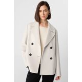 comma - Damesjack - Materiaalmix met Wolgehalte - Reverskraag - Knoopsluiting