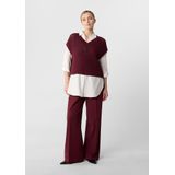 comma casual identity - Wide Leg Broek - Donkerrood - Regular Waist