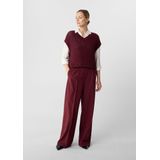 comma casual identity - Wide Leg Broek - Donkerrood - Regular Waist