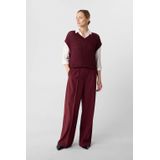 comma casual identity - Wide Leg Broek - Donkerrood - Regular Waist